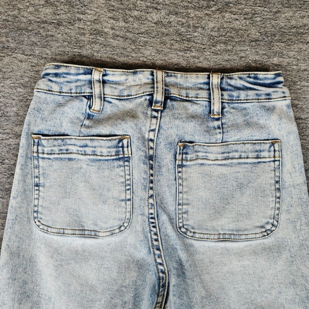 OAT New York Women's Wide Leg Jeans Light Wash Cropped Size 26 Actual 26x26 EUC - Picture 4 of 11